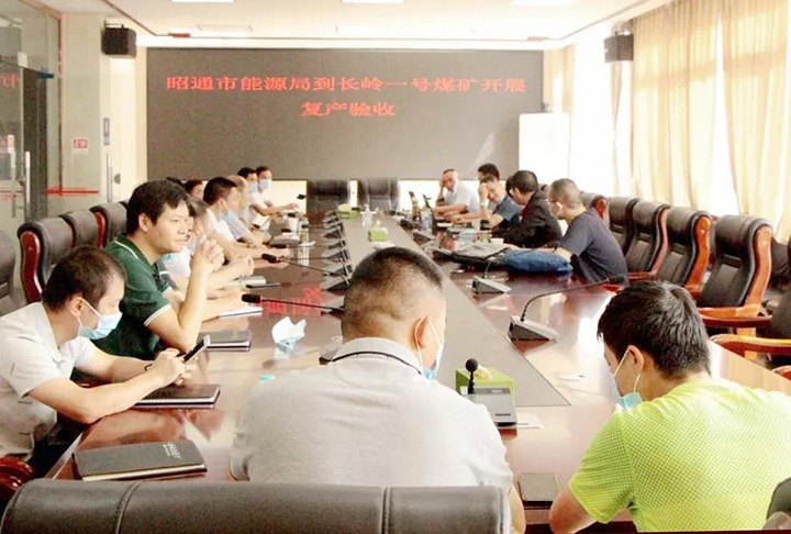 昭通市能源局到镇雄煤业公司长岭一号煤矿发展复产查抄验收工作