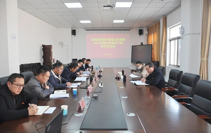 云煤（东升国际官网）集团党委委员、纪委书记、监察专员覃崇辉一行到陆东煤矿公司领导年度民主生涯会